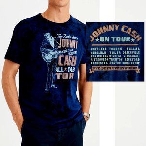Johnny Cash All Star Tour Tie Dye contry rock Official LT B&T  NWT